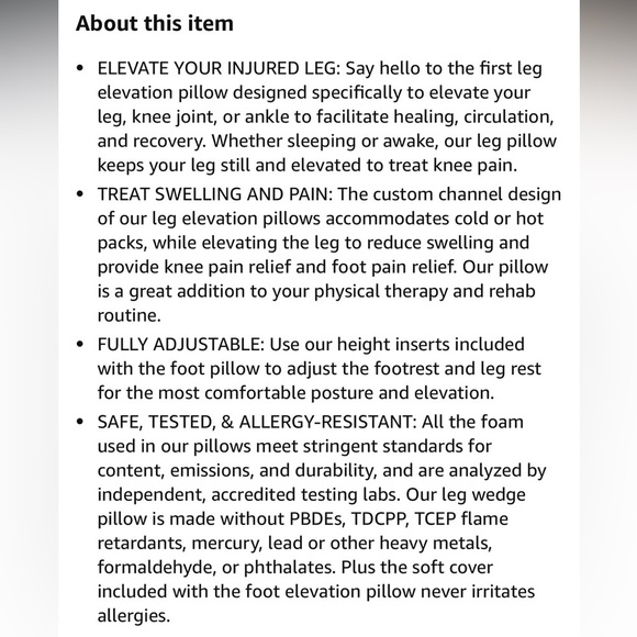 PURE COMFORT ⭐️  leg elevation pillow - Picture 4 of 8